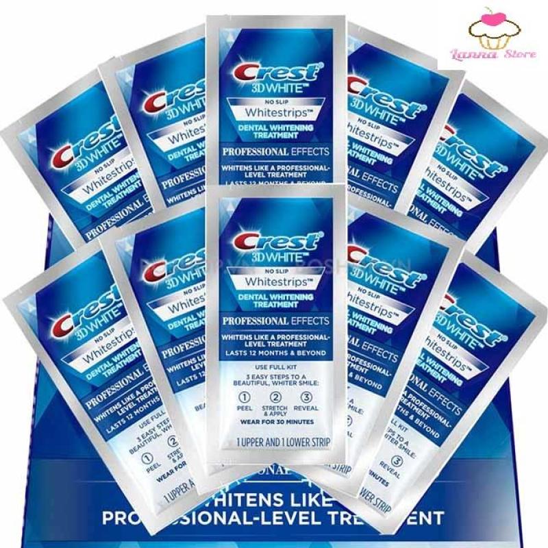 Combo 7 gói miêng dán trắng răng Crest 3D White loại Professional Effects - Mỹ giá rẻ