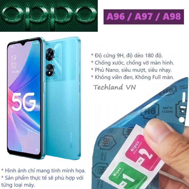 Cường Lực Phủ Nano Oppo A96 / A97 / A98 4G / 5G - Trong Suốt, Không Full Màn, Không Viền Đen
