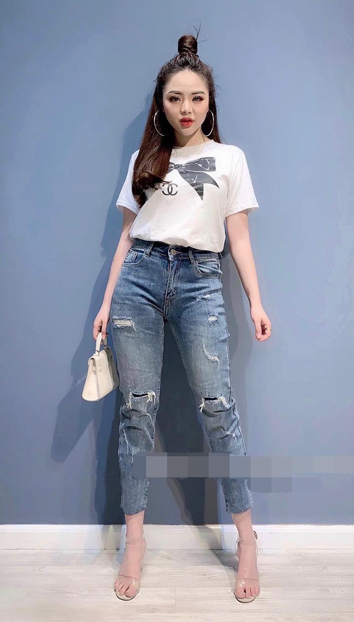 [HCM]QUẦN JEAN NỮ BIG SIZE ĐẠI RÁCH VÁ 2436