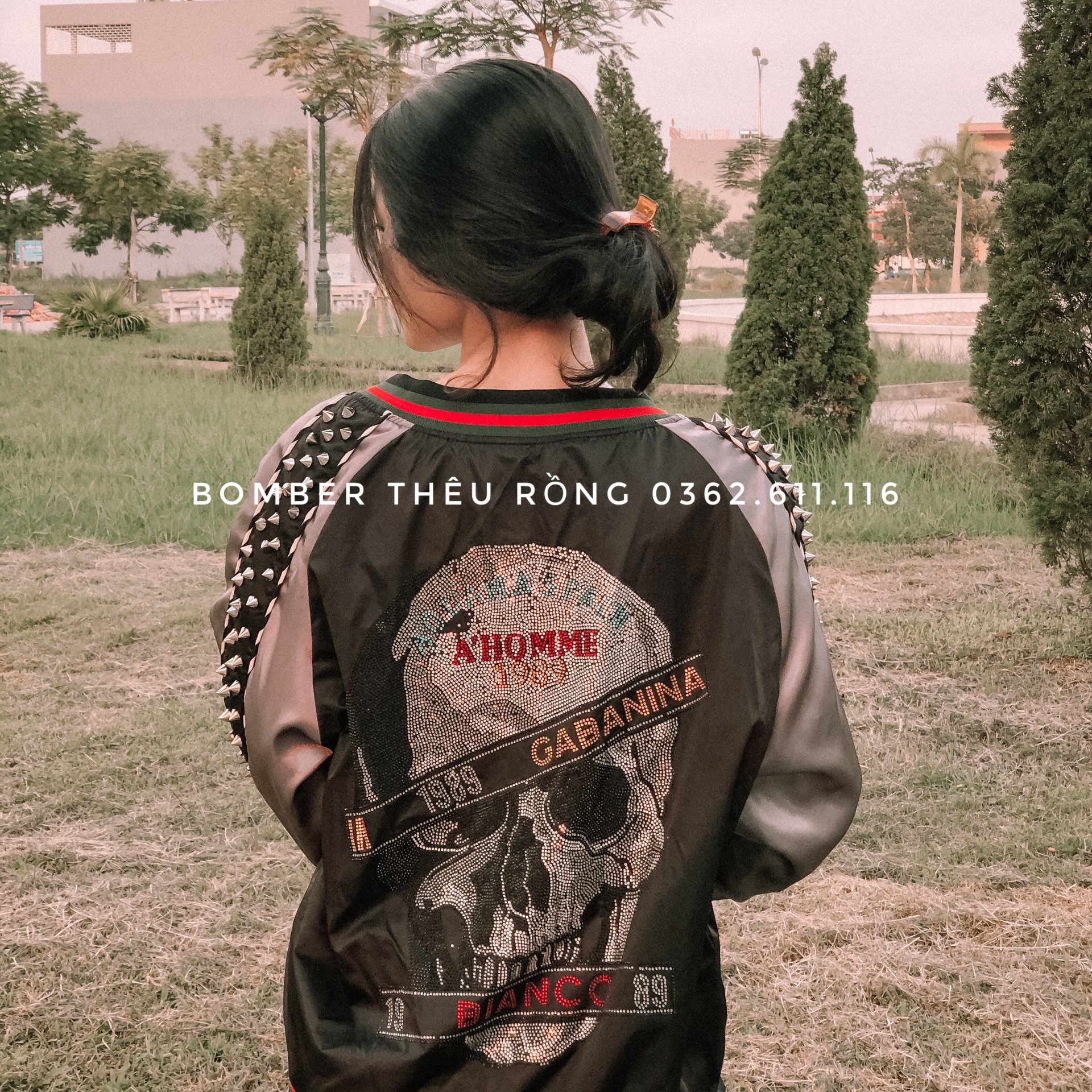 Ao khoac bomber dau lau dinh da 1989