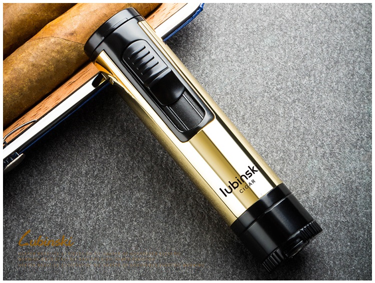 Newest style single flame cigar lighter with punch cigar cutter have good packing