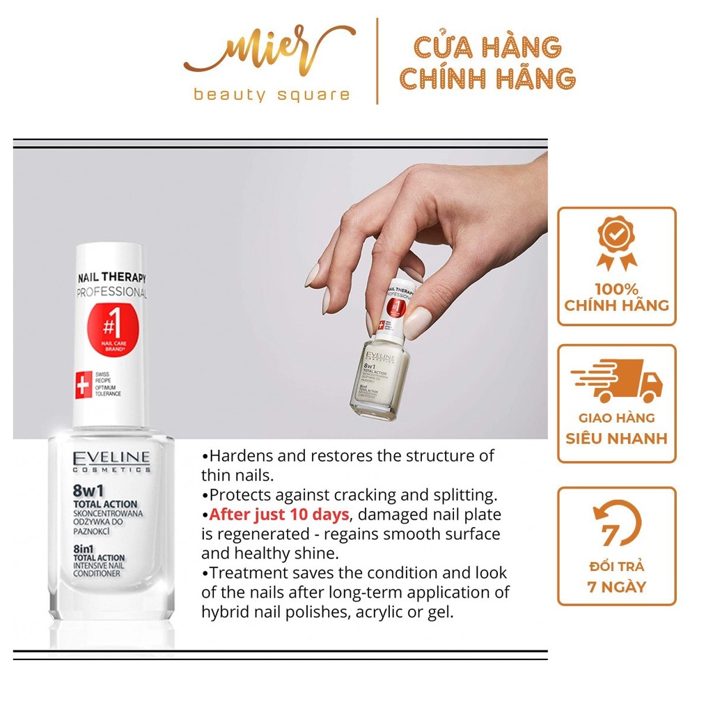 Sơn Dưỡng Móng Tay Eveline 8 In 1 Total Action 12ml