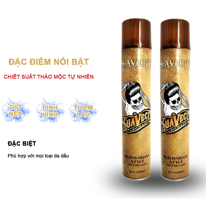 Gôm xịt tóc nam nữ SUAVECITO giữ nếp tóc HUẾ STORE