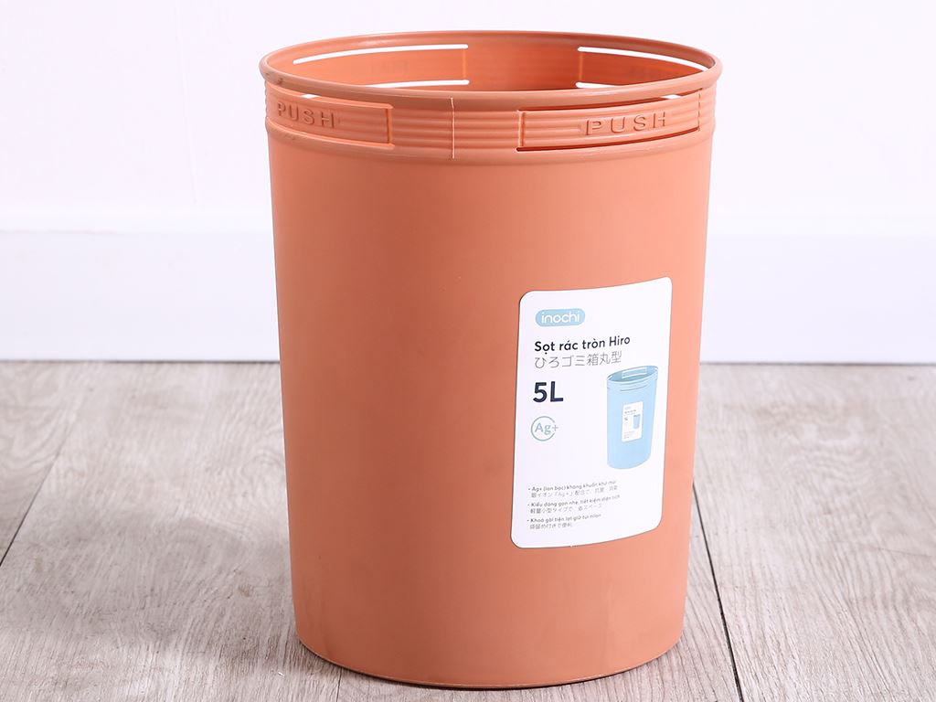 Sọt rác Hiro 5L -  màu xanh nhạt