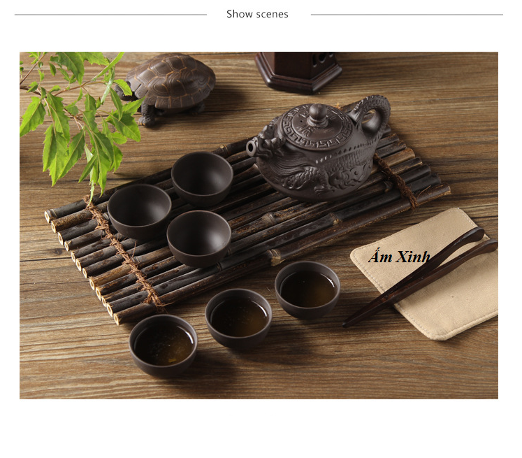 BỘ ẤM CHÉN PHA TRÀ HỌA TIẾT RỒNG