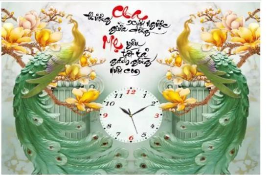 Tranh đính đá cha mẹ cao cấp lv157