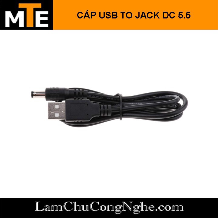Cáp USB to Jack DC 5.5x2.1mm Đực