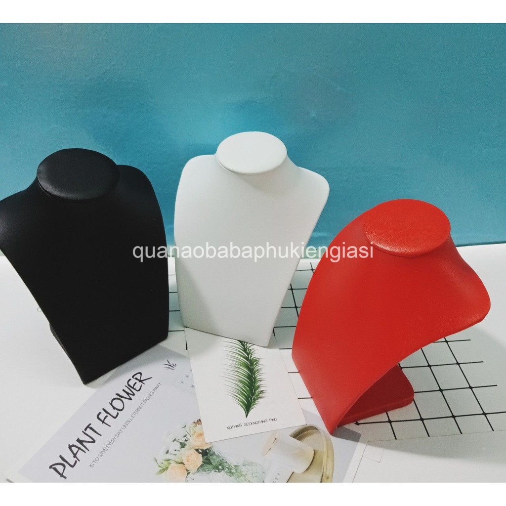 Manocanh Vòng Cổ Da Cao Cấp 3 Màu Đỏ Đen Trắng