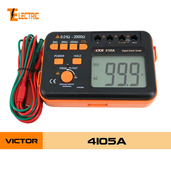 Thiết bị đo điện trở đất victor 4105a máy đo điện trở đất vc 4105a