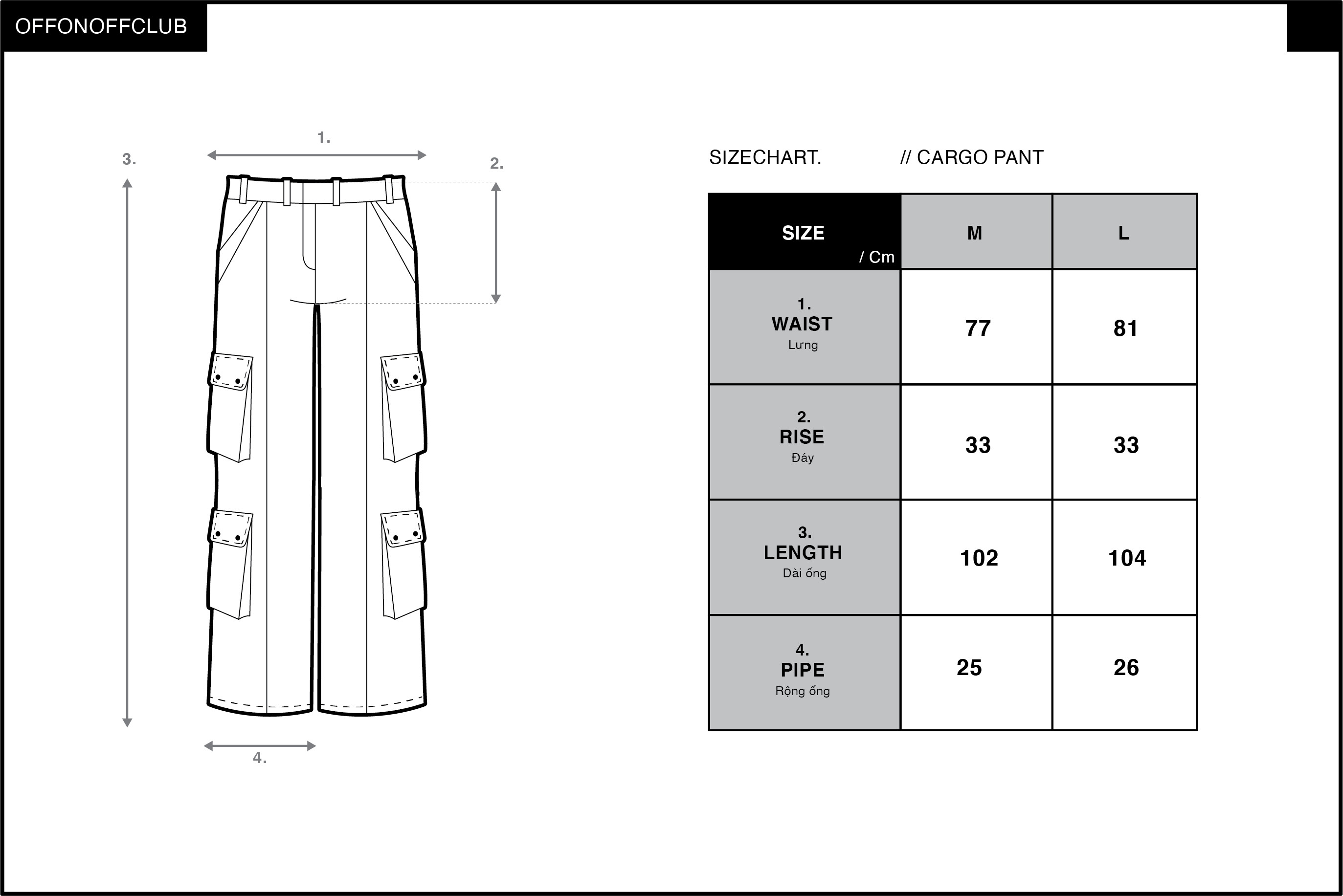 3P OFFONOFF CARGO PANT/BLACK