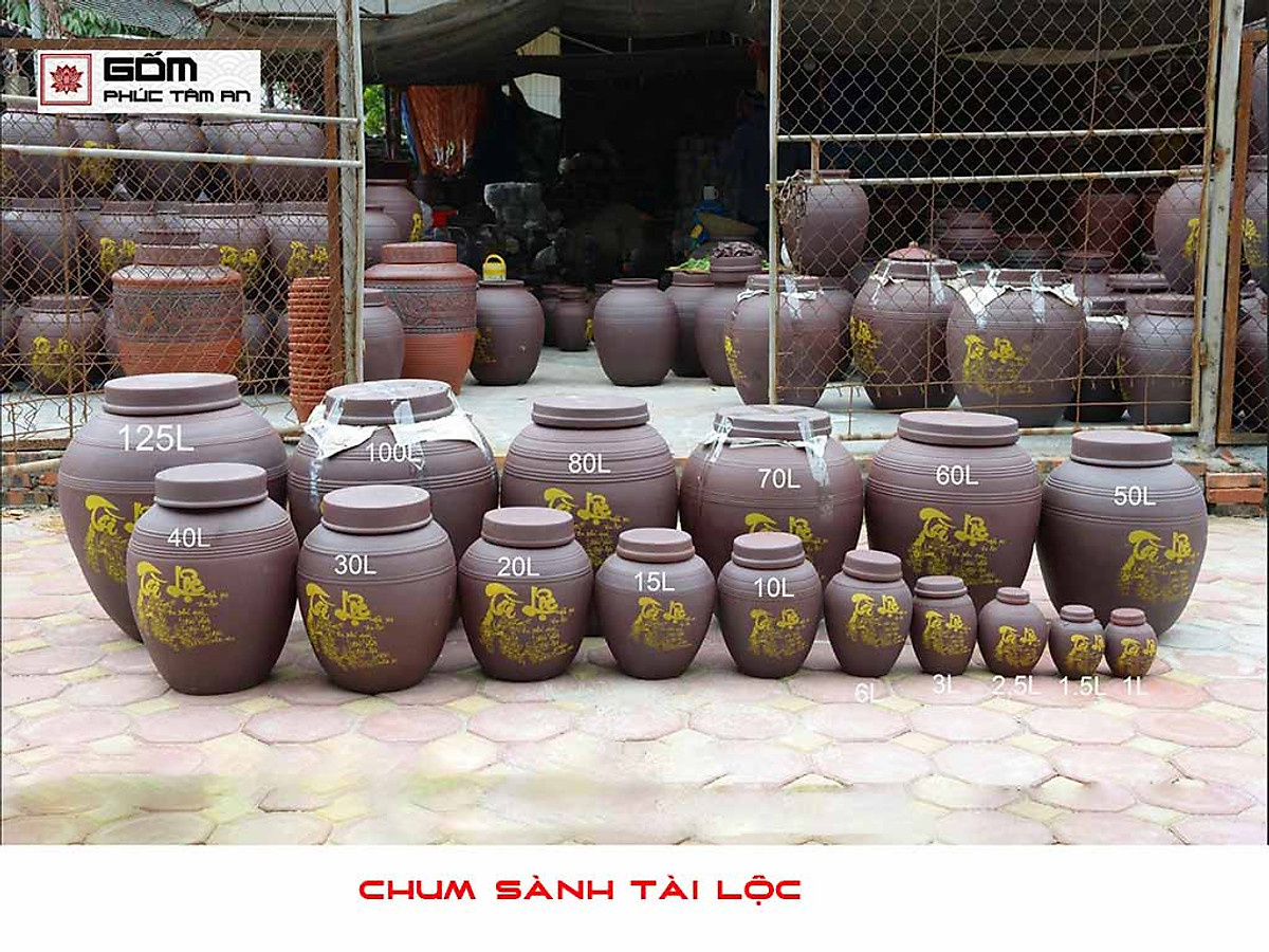 Chum rươu bát tràng sành sứ 5l 10l 20l 30l 50l - trung hanh bat trang ceramics