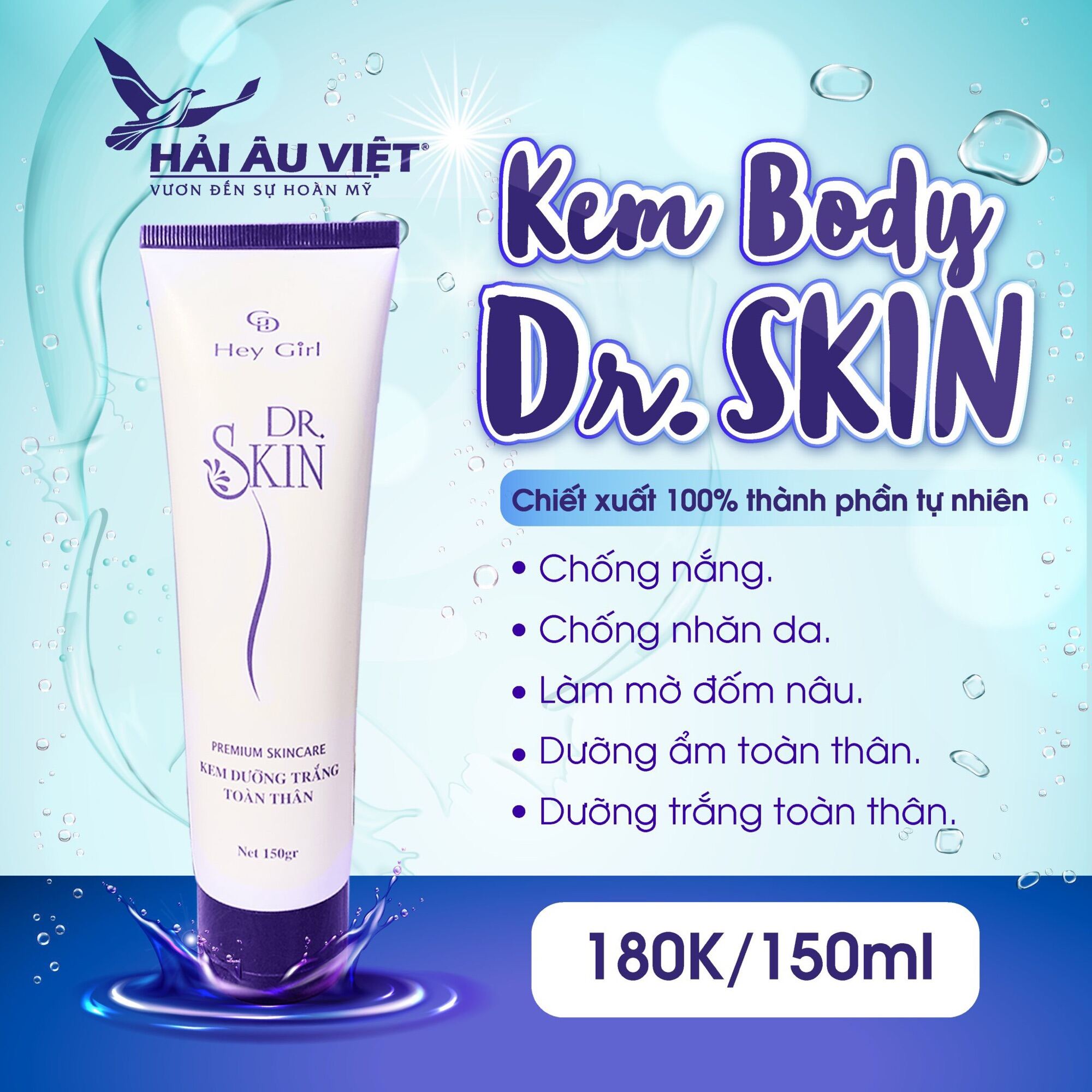 Kem Trắng Da Body Dr.skin Trắng Chống Nắng