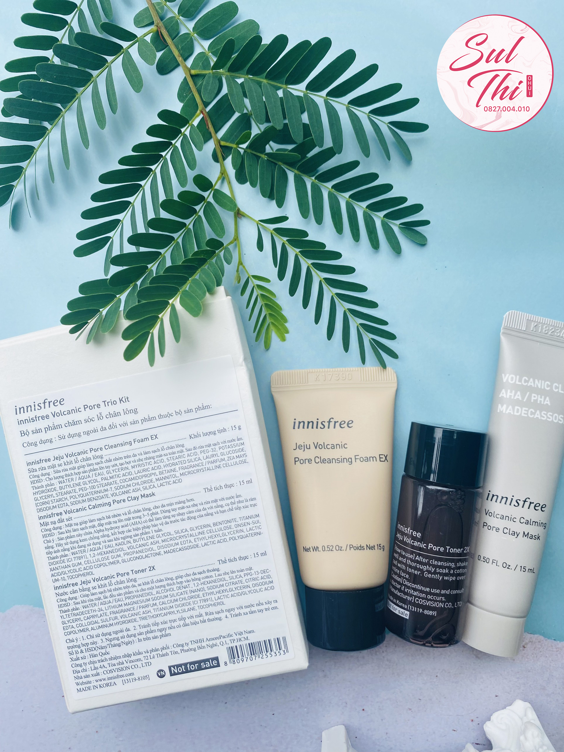 SET Mặt Nạ Đất Sét Innisfree Volcanic Calming Pore Clay Mask 100ml (Bộ 3 sản phẩm)