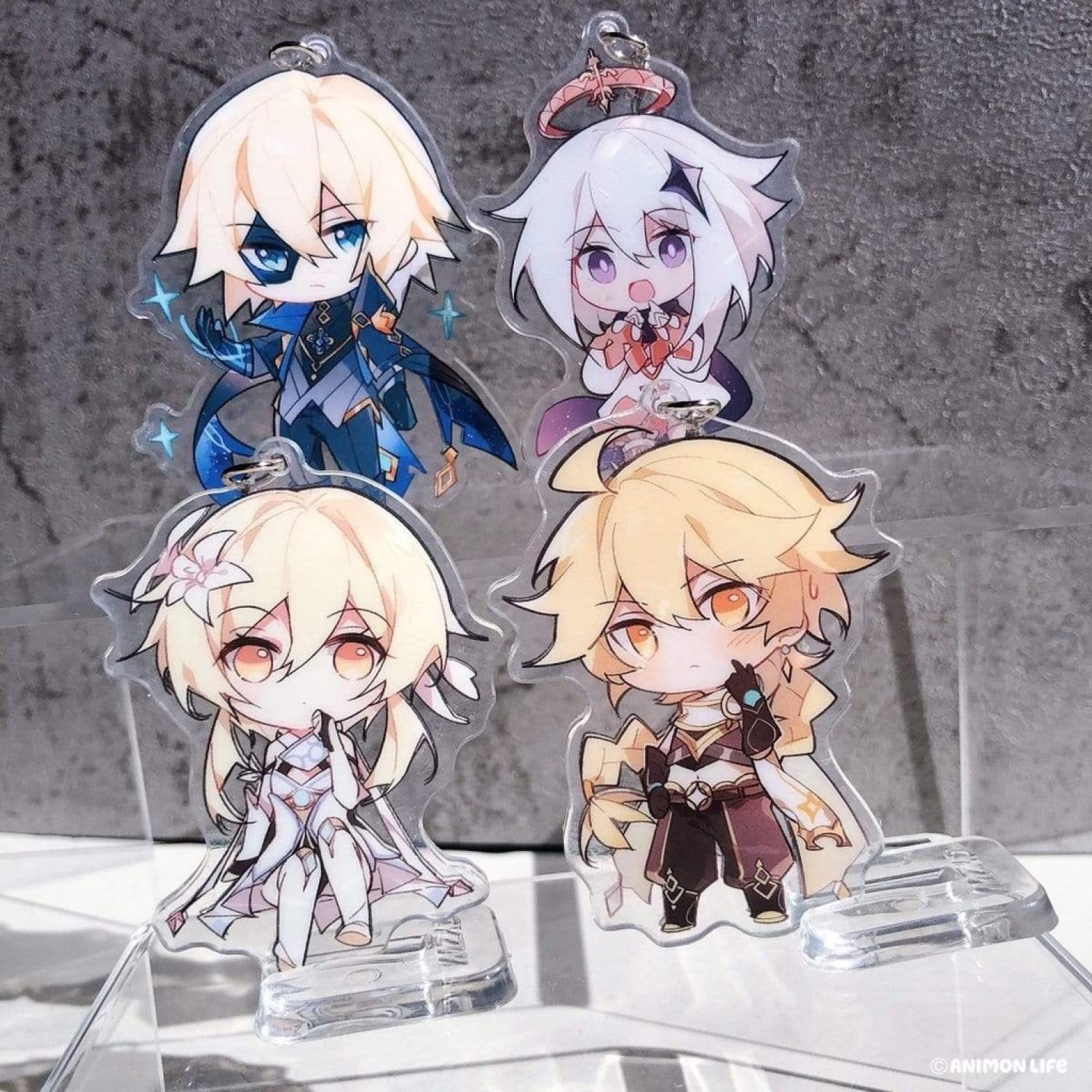 ( Mica trong acrylic ) Móc khóa game GENSHIN IMPACT mẫu 2 chibi anime