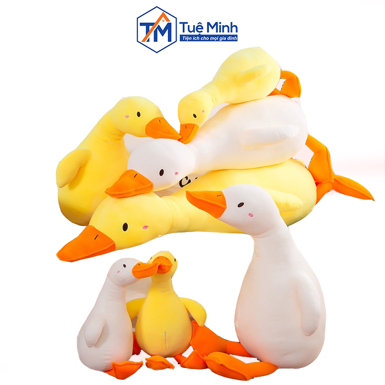 Gấu bông vịt vàng má hồng trầm cảm gấu bông hình ngỗng mệt mỏi gấu xinh hàng loại 1 chất mịn đẹp
