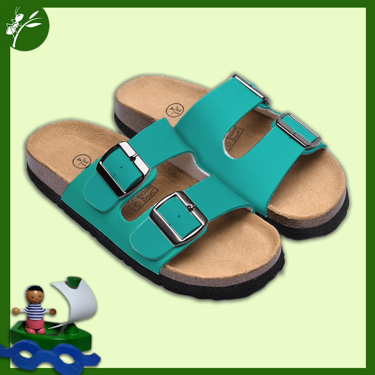 [HCM]Dép đế trấu cho Bé Quai 2 khoá (size 28-37)