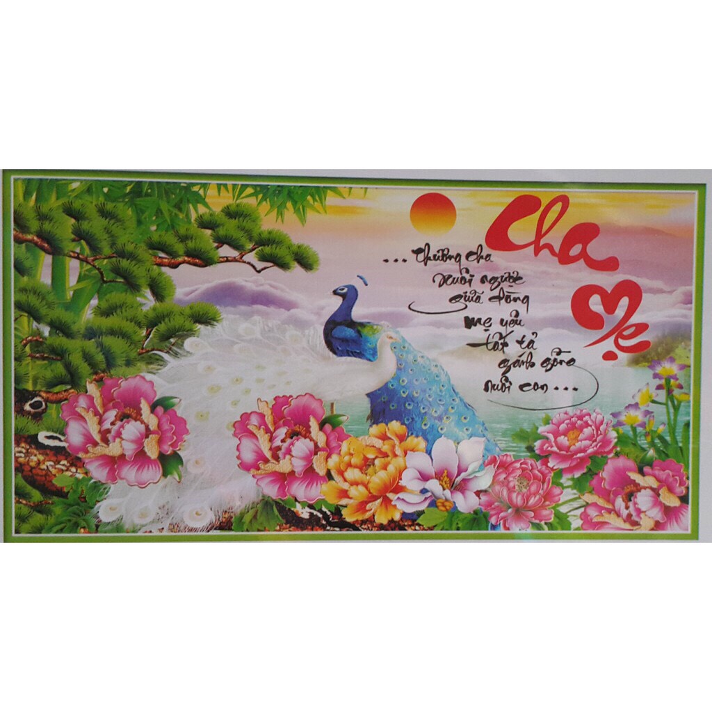Tranh đính đá cha mẹ df364 chưa đính
