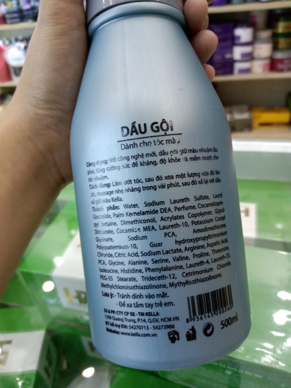 Dầu gội KELLA dành cho tóc màu 500ml Xám