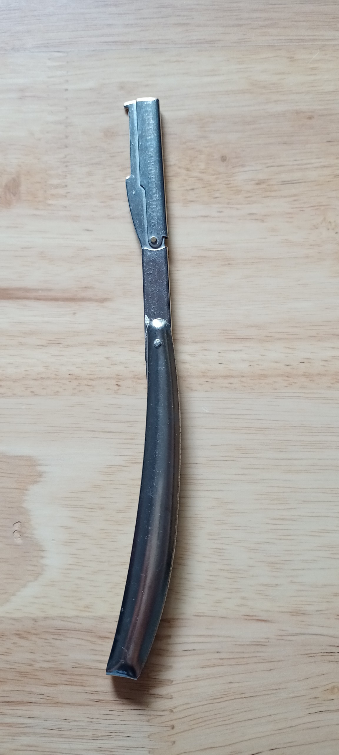Dao cạo cán inox gắn lưỡi lam dùng đẻ cạo lông mặt - phụ liệu tóc