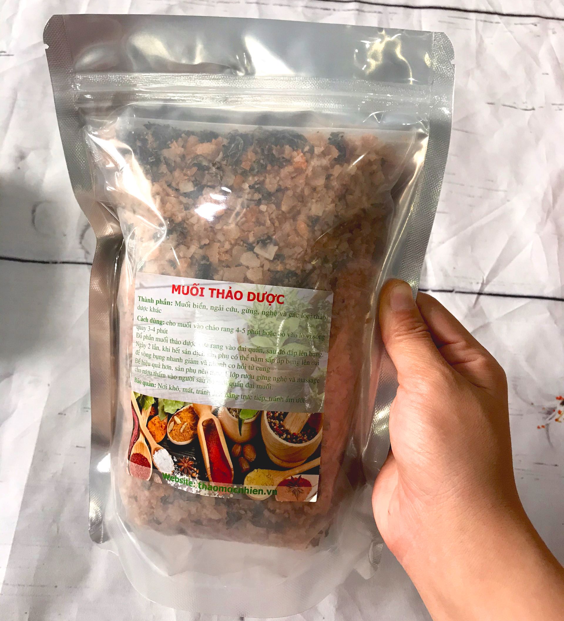 Combo 2 muối thảo dược giảm eo sau sinh(800gr/bịch)Tặng đai muối