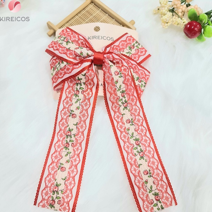 1 kẹp nơ ren tiểu thư hot trend hàn quốc nhiều màu