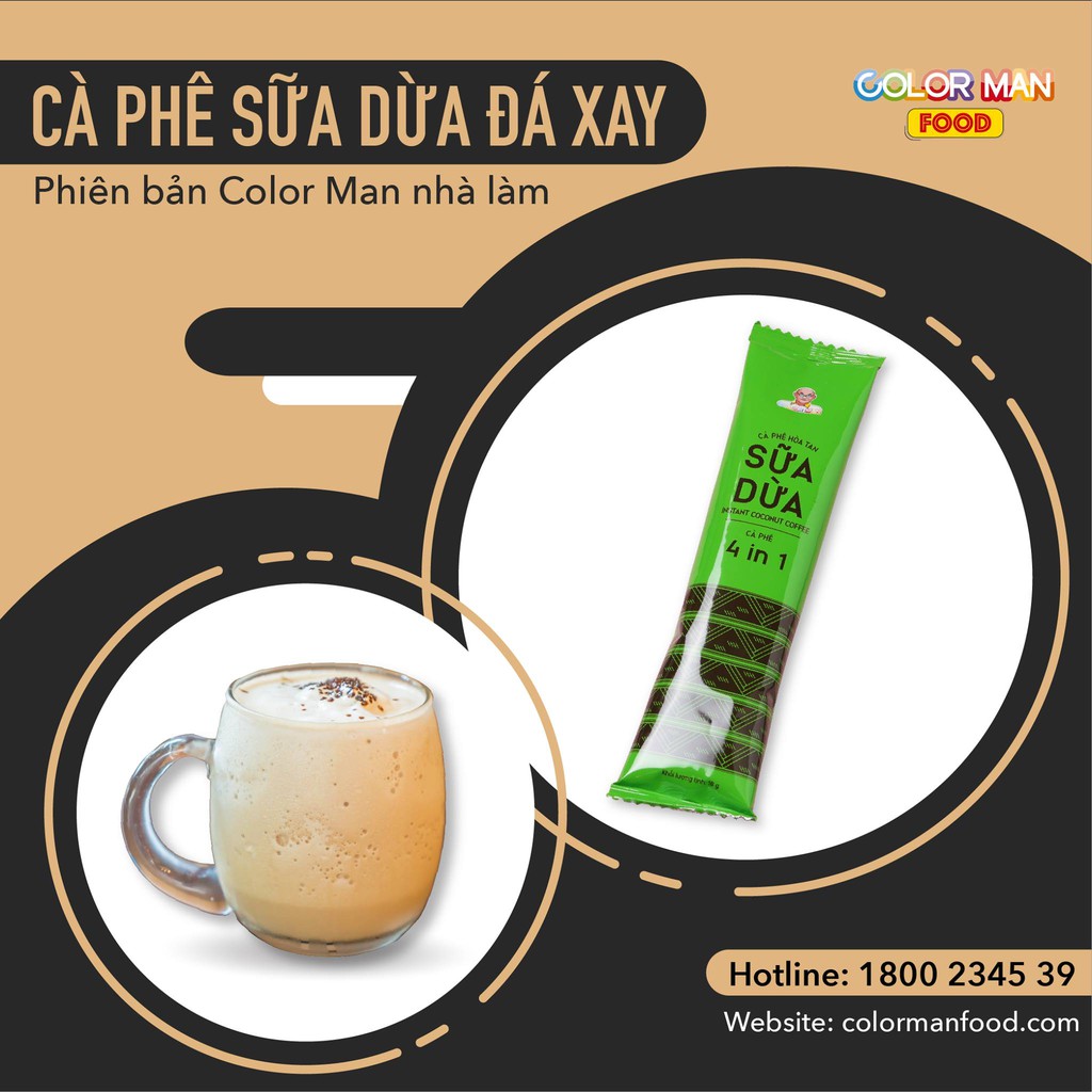 [DATE 27/4/24]Cà Phê Sữa Dừa Color Man set 20 gói
