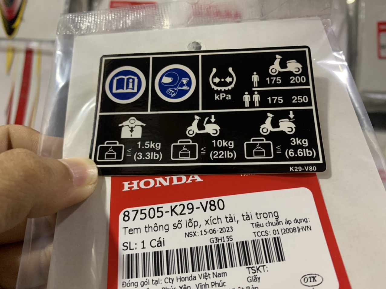 Tem thông số lốp sh mode abs zin
