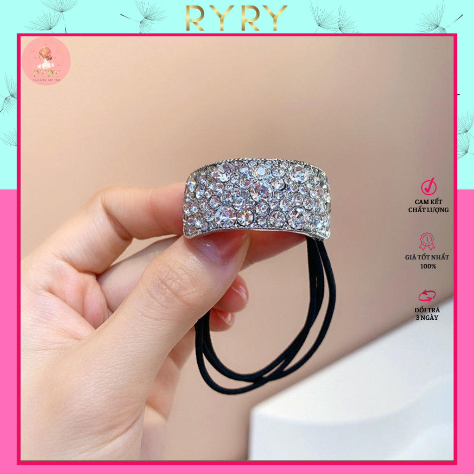 Dây cột tóc đính đá xinh xắn sang chảnh cho nữ