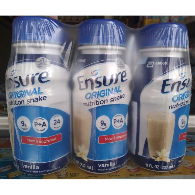 Lốc 6 chai sữa Ensure Original vani 237ml