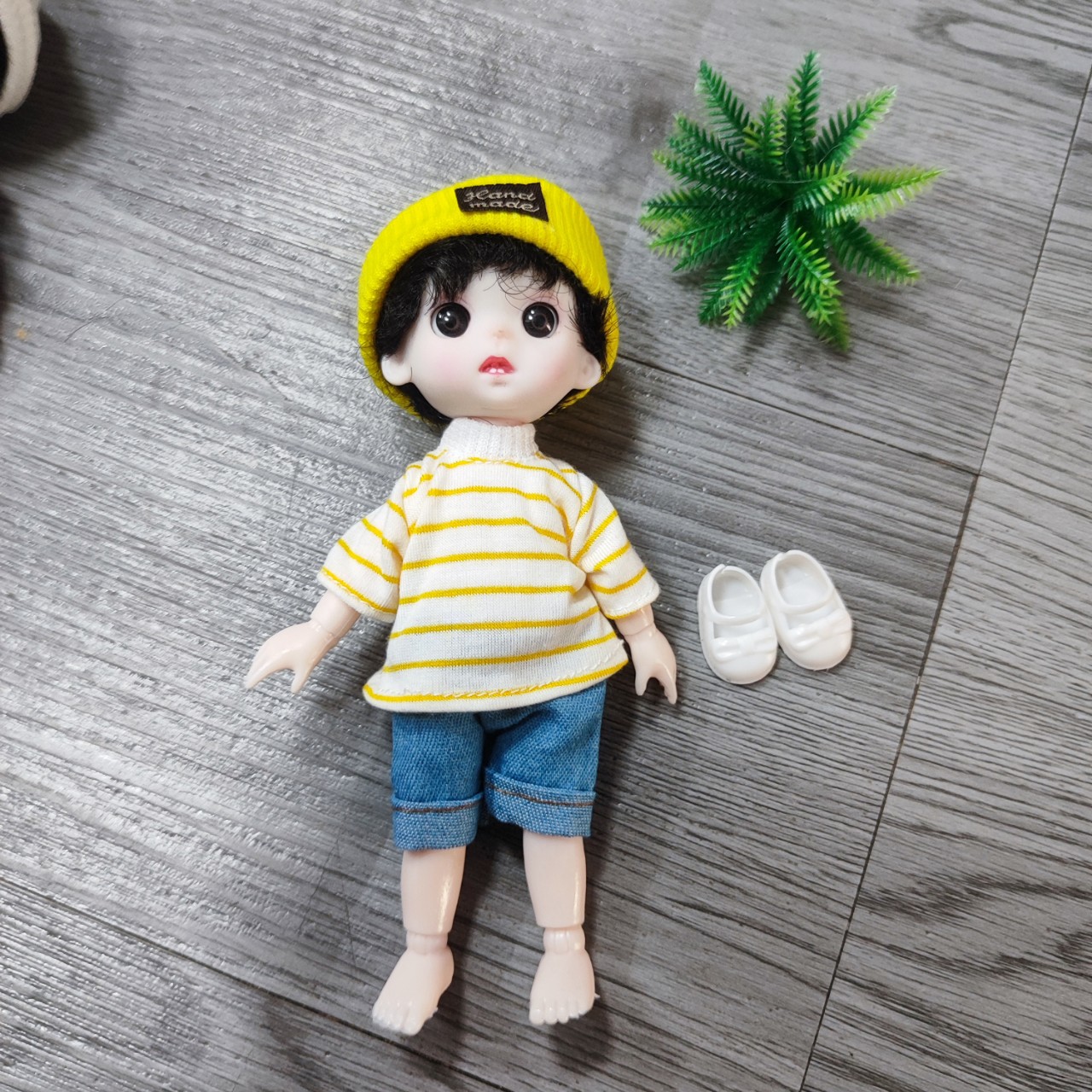 búp bê bé trai 16cm mẫu mới mặc đồ thu đông đẹp