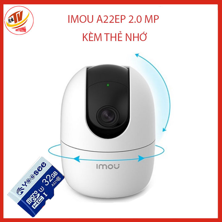 [kèm thẻ 32gb 64gb] camera giám sát ip imou a22ep đàm thoại 2 chiều có cổng mạng lan