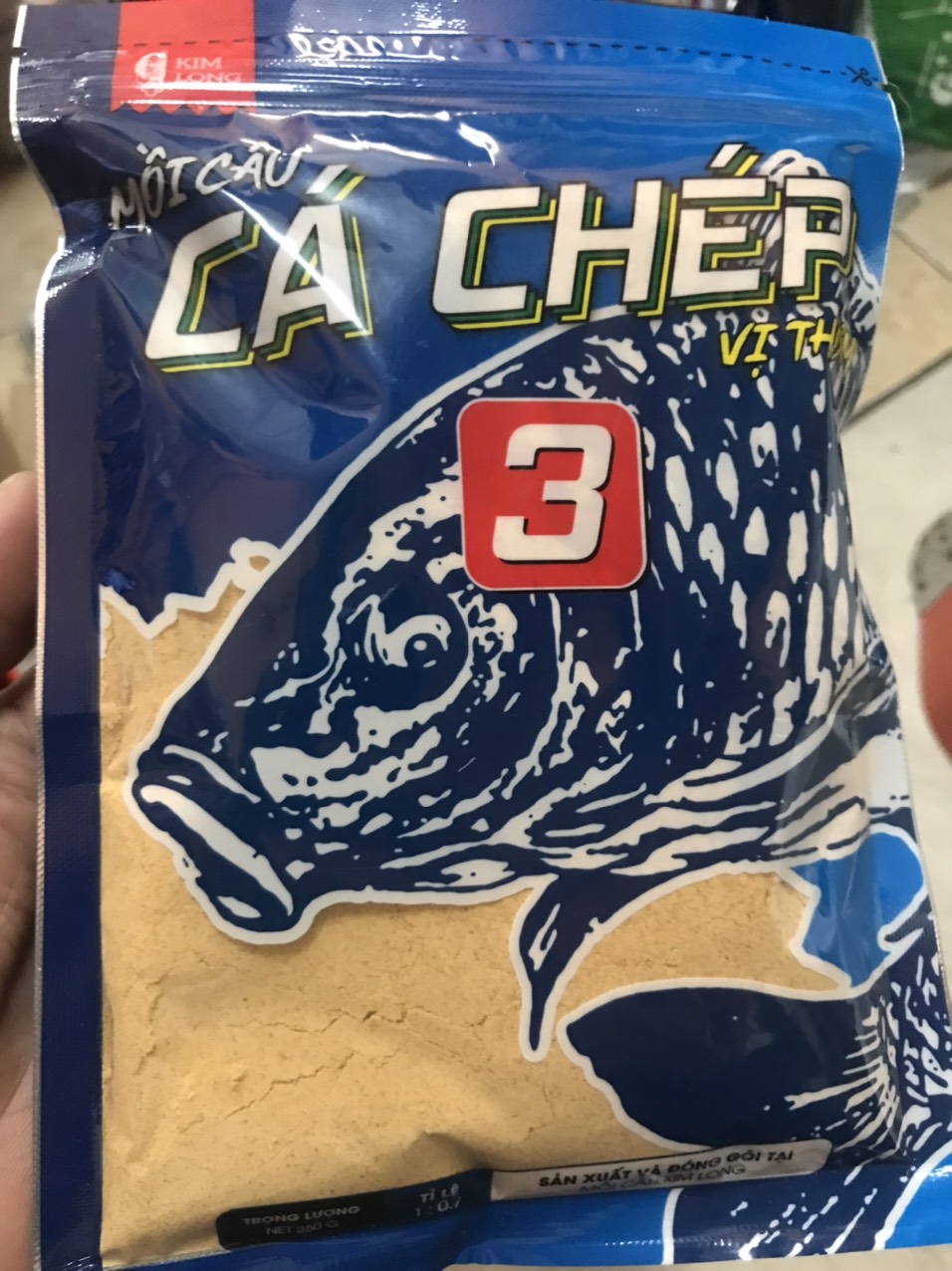 MỒI CÂU CÁ CHÉP KIM LONG SỐ 1 - 2 - 3 Vị Thơm, Tanh 250gr