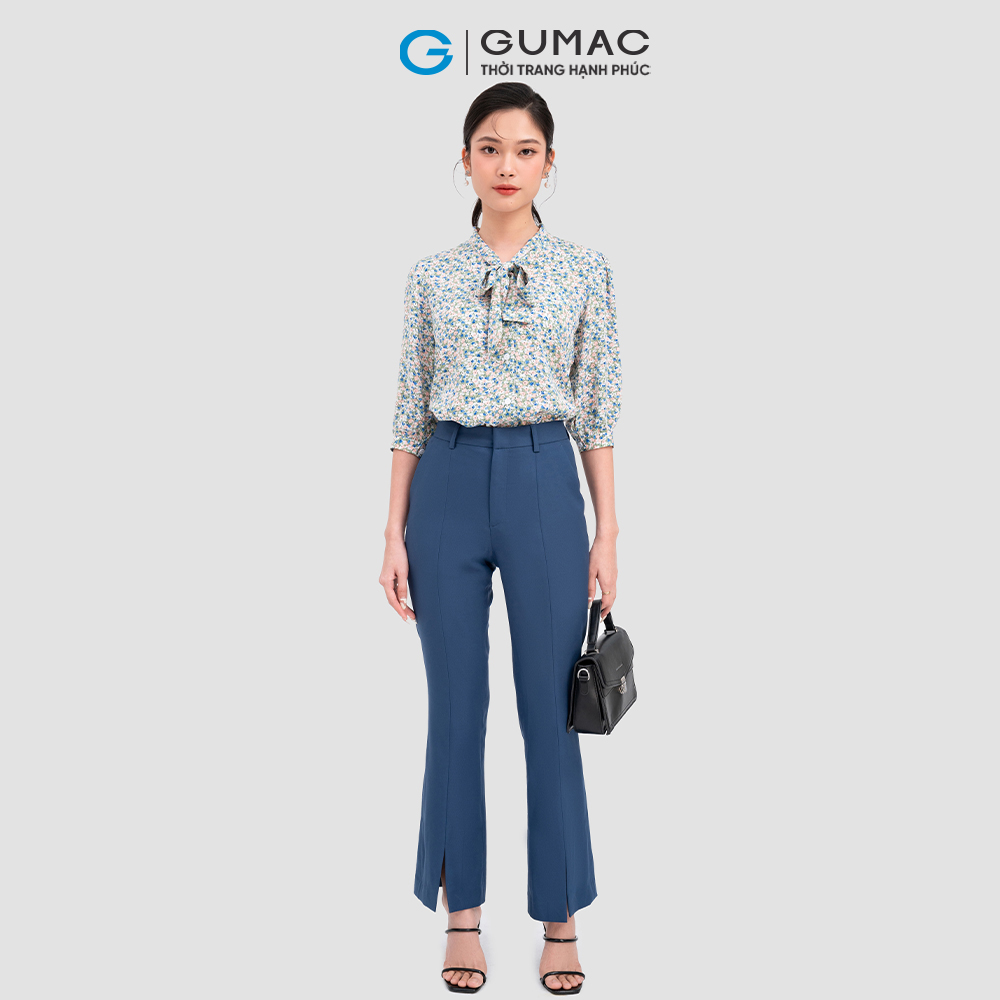 Quần ống loe xẻ lai thời trang gumac qc11001