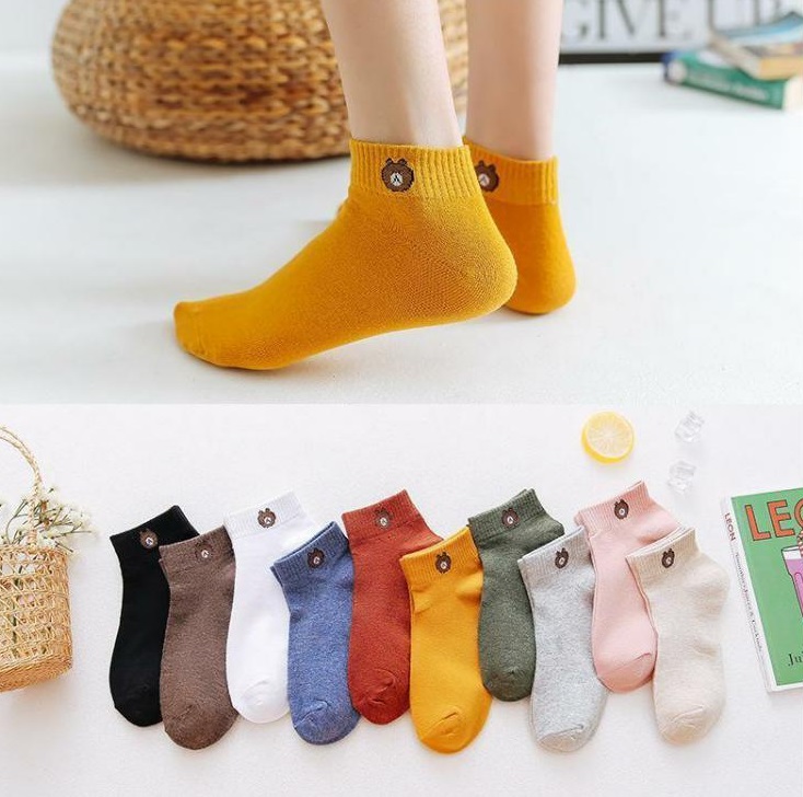 1 Đôi Tất Gấu Brown Cổ Ngắn -  Chất Lượng Cao