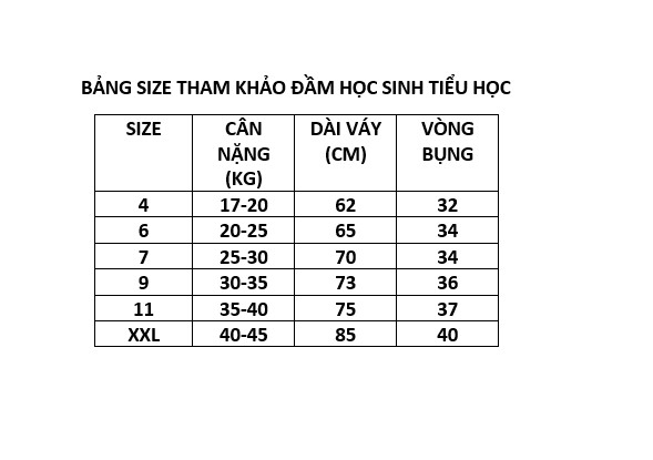 Đầm học sinh tiểu học màu trắng