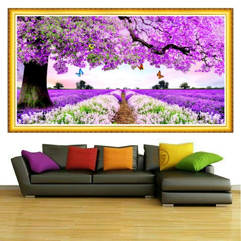 Tranh đính đá cây tình yêu lv232- kt 110*60cm