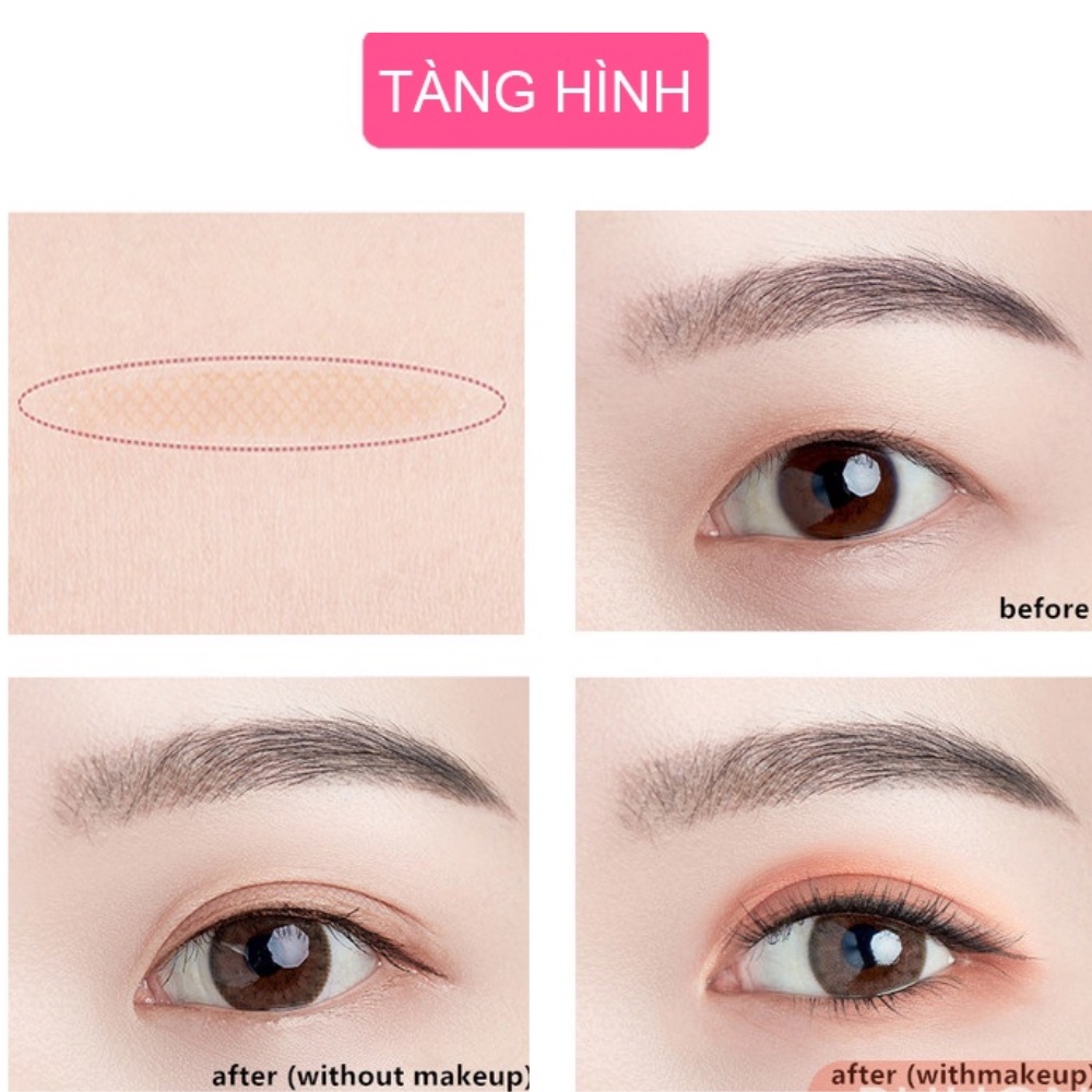 Miếng Dán Kích Mí Lưới Tàng Hình Meng Meng ( 60 Miếng Dán ) Kèm Keo Siêu Chắc