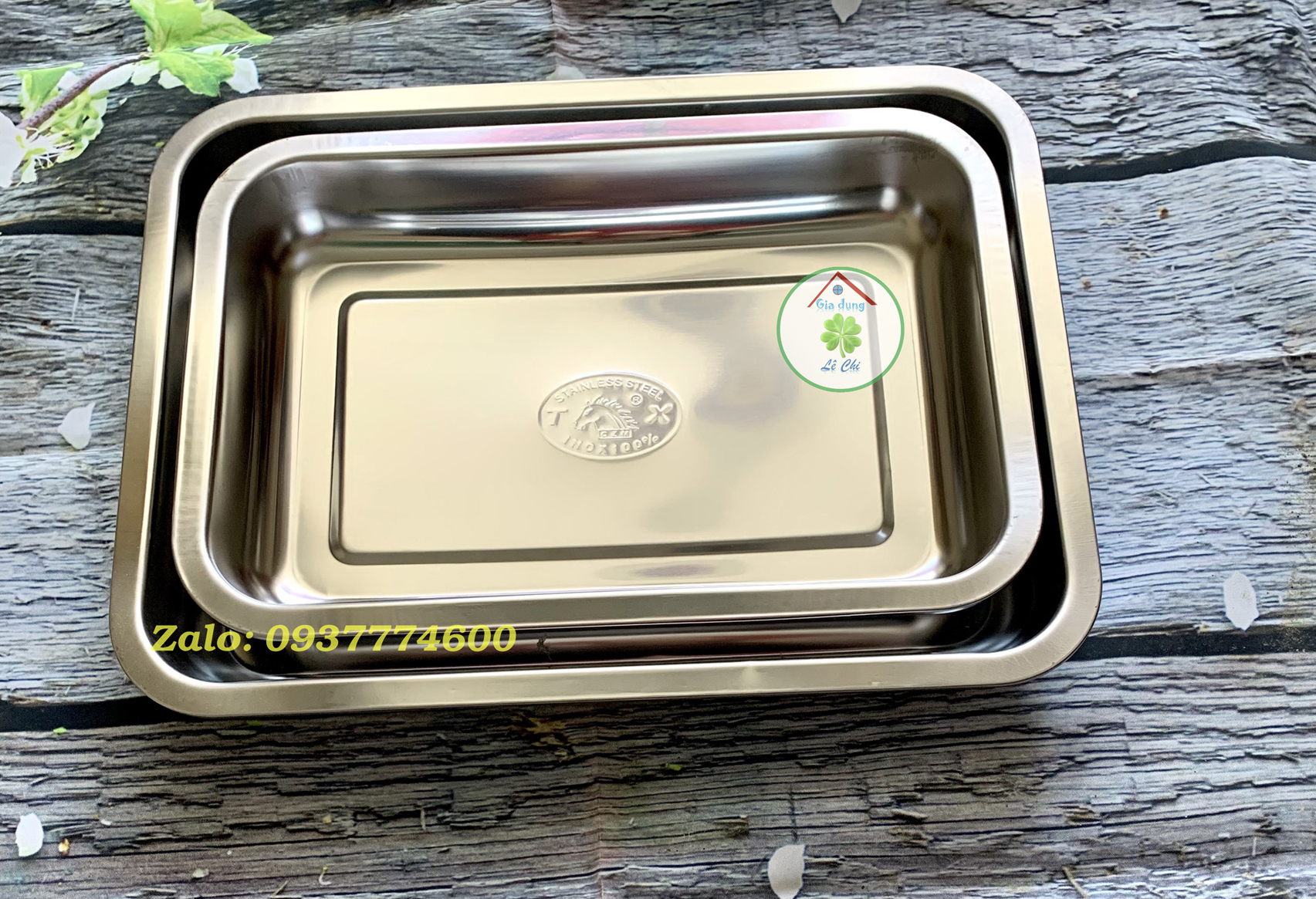 Khay chữ nhật inox (với nhiều kích thước)
