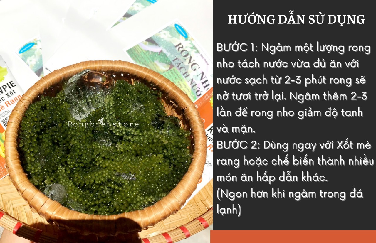 Rong Nho Tách Nước gói 200gr [tặng 2 gói Xốt Mè Rang]
