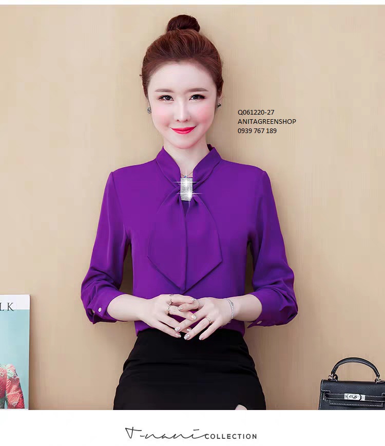Q061220  ÁO SƠ MI NỮ PHI LỤA CAO CẤP