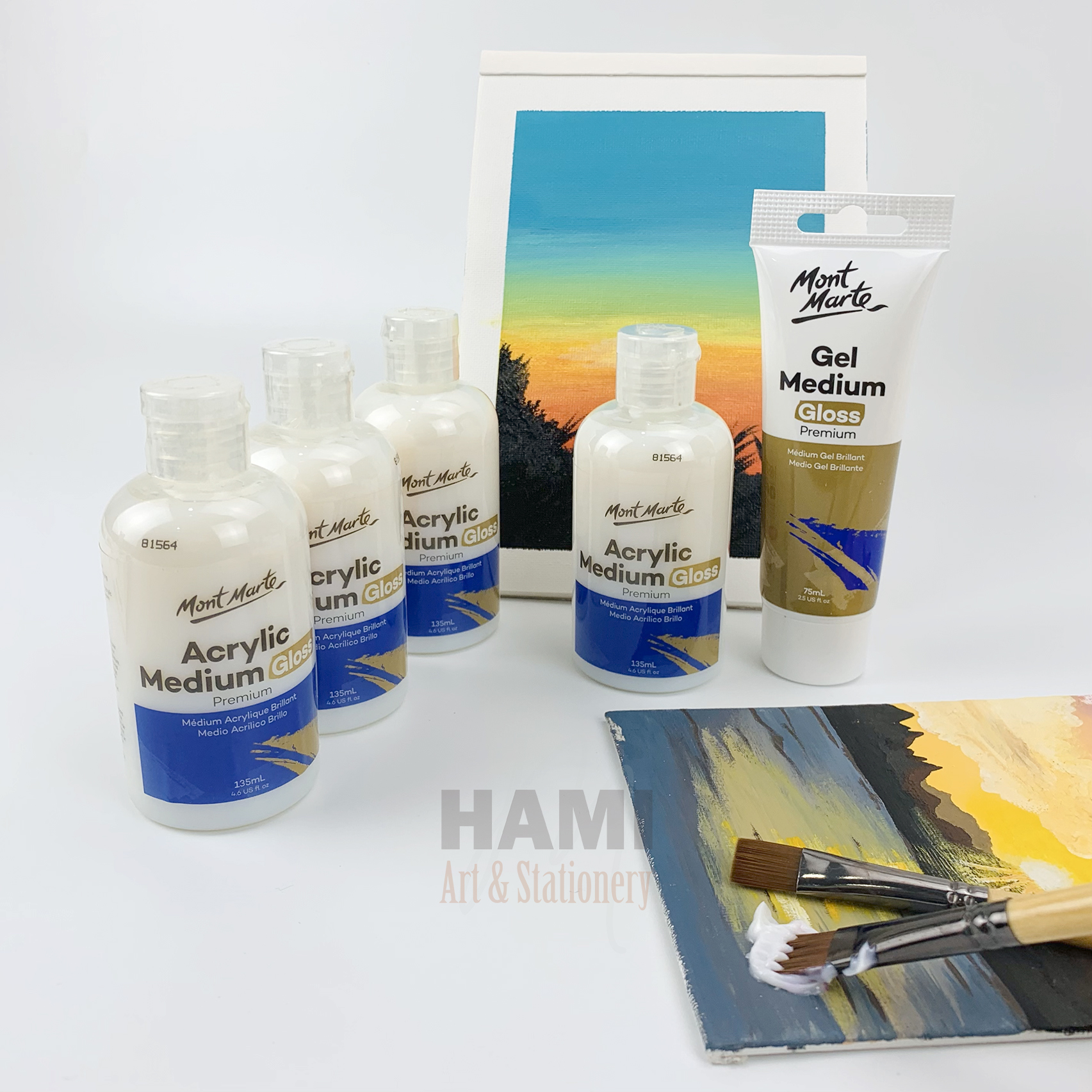 Phủ bóng đất sét (Chống nước), tranh acrylic, đất nặn tự khô, tranh số hoá (75ml/135ml)