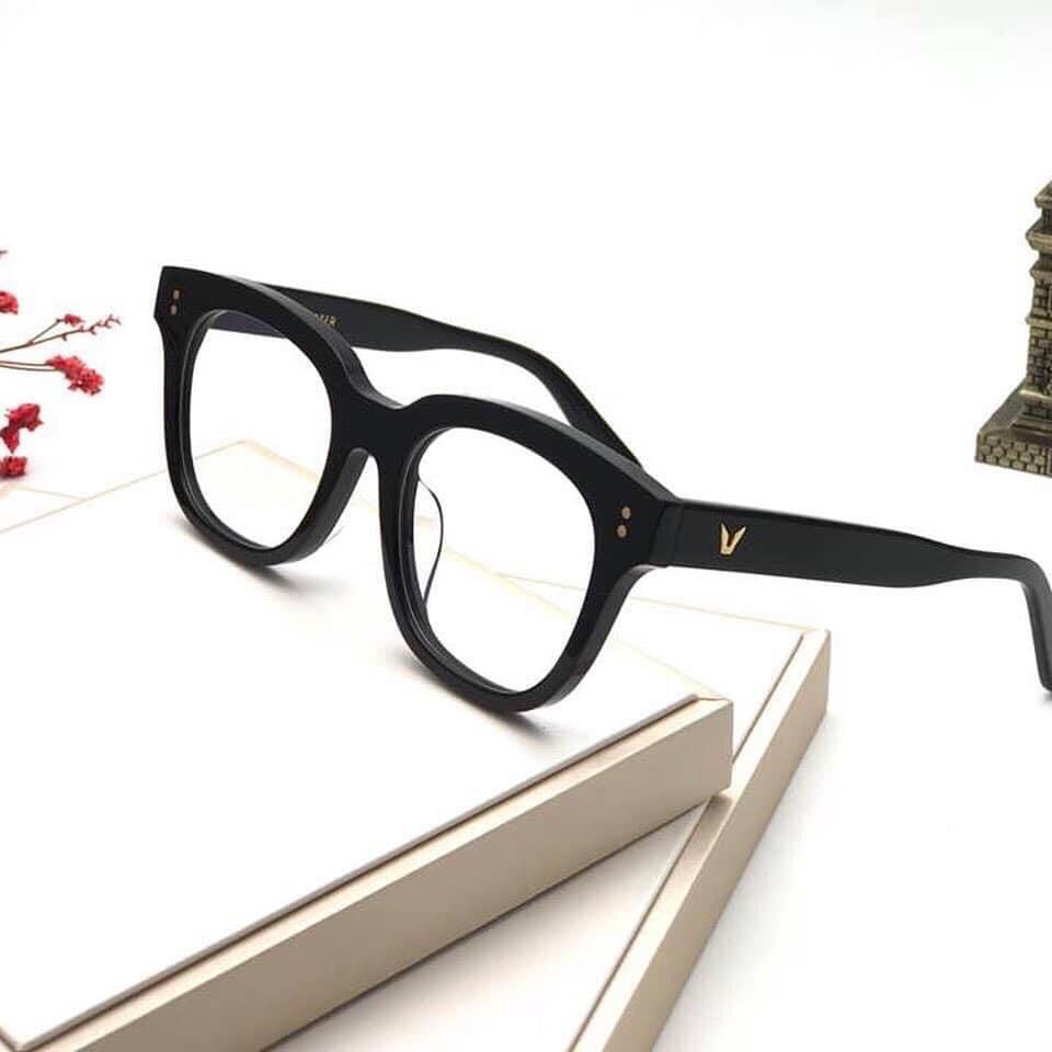 Gọng kính vuông nhựa Acetate bản lề chấu vàng Hồng Kong Cao cấp + Tặng kèm Fullbox phụ kiên