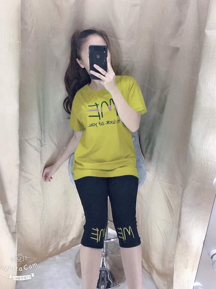 Bộ lửng ngố mặc nhà thêu chữ ME ( có size đại )