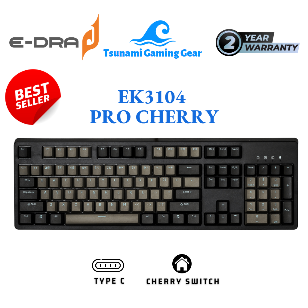 Bàn phím cơ E-Dra EK3104 Pro Cherry SKY DOLCH (sử dụng keycaps PBT SKY DOLCH cao cấp) BH 2 năm