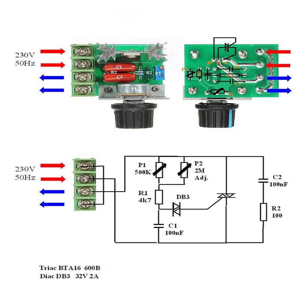 Module dimmer AC 220V 2000w