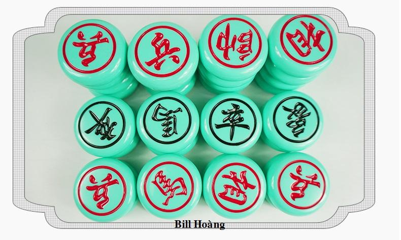 Bàn cờ gỗ trúc và cờ tướng Mr bill