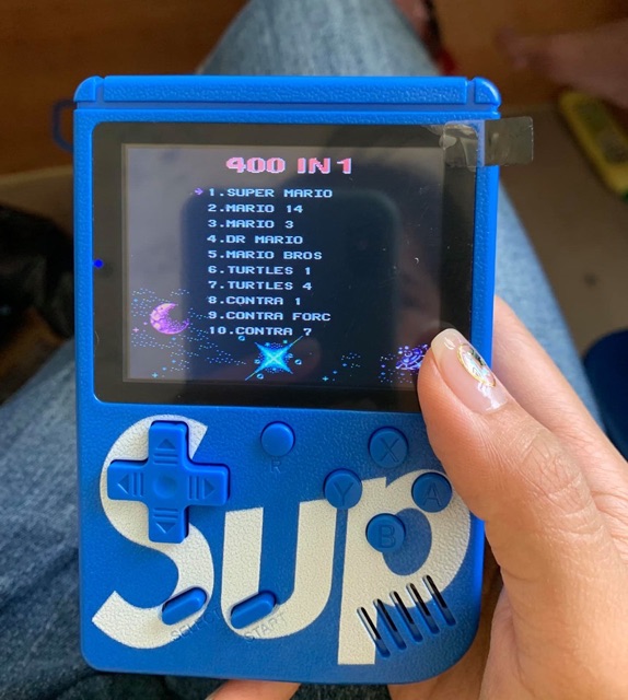 MÁY CHƠI GAME ĐIỆN TỬ CẦM TAY SUP - 400 TRÒ CHƠI THẦN THÁNH (màu xanh)