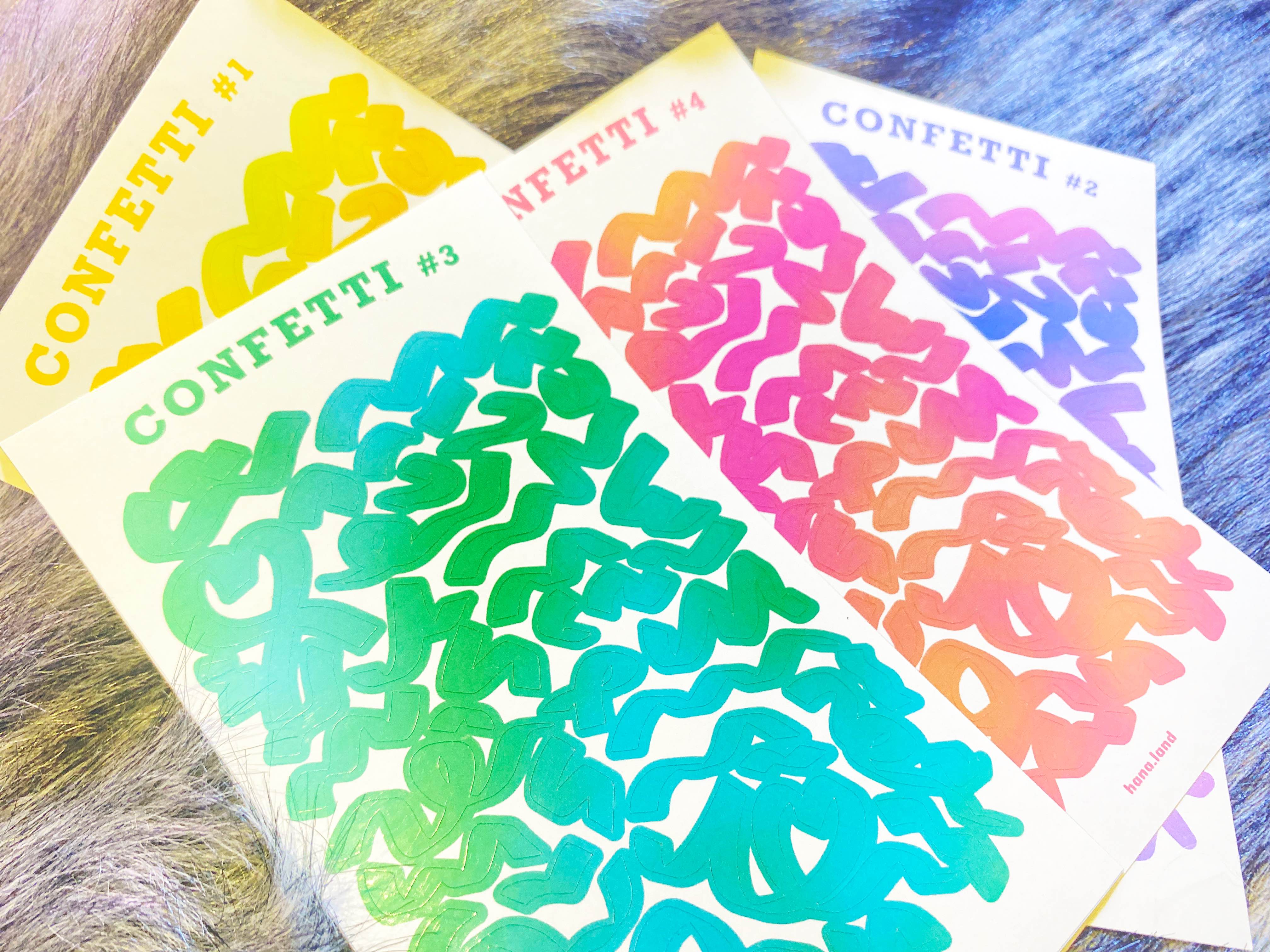 [Confetti #3] Sticker decal confetti pastel gradient hoa giấy #03 _ hanaland