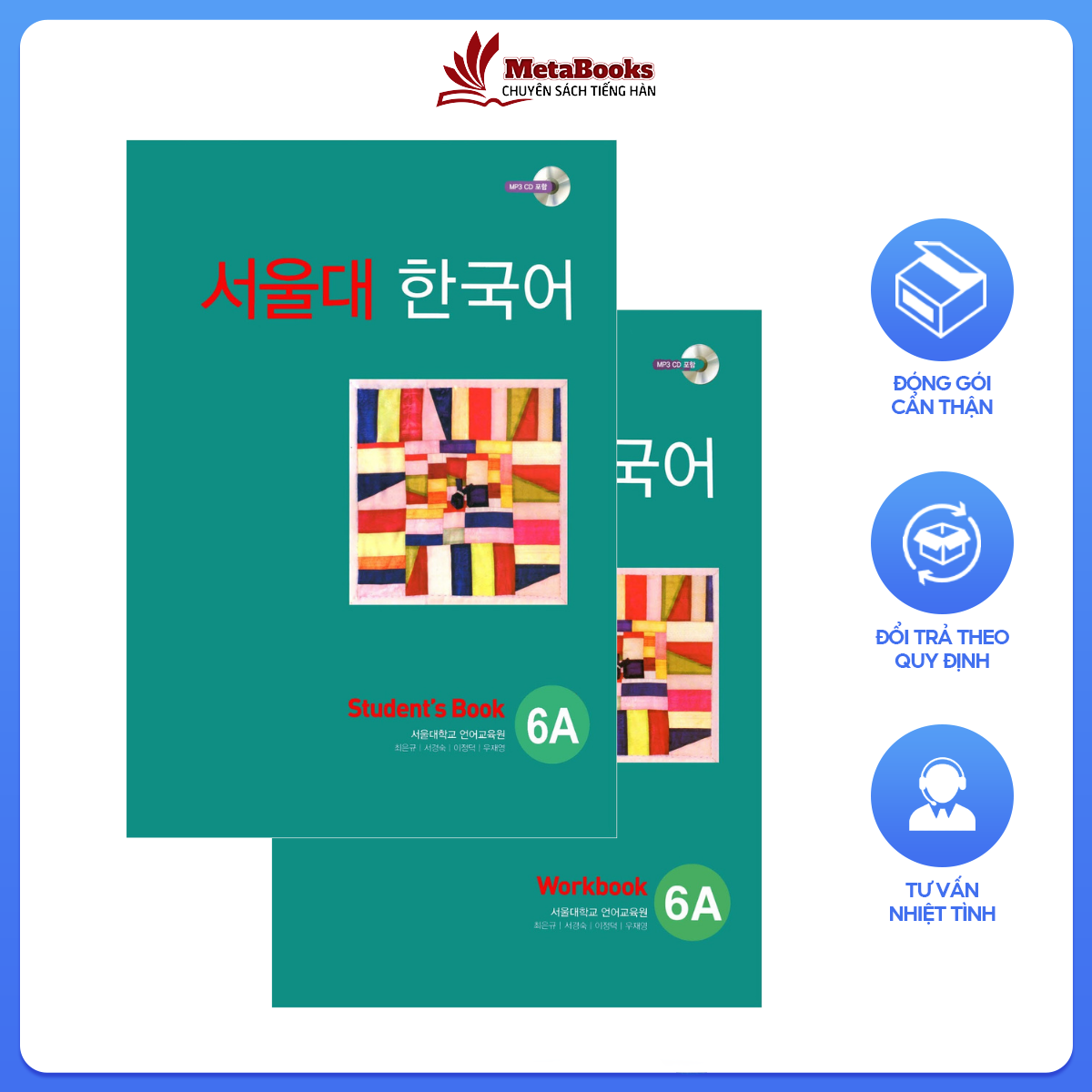 Combo Seoul 6A Seoul National University Korean 6A Student Book, Workbook (Full Color & Black and White Versions with Answers, Audio Files)