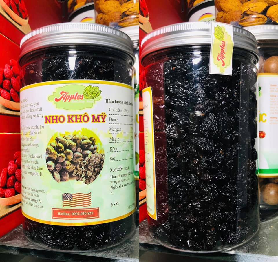 Nho khô đen Mỹ 500gr